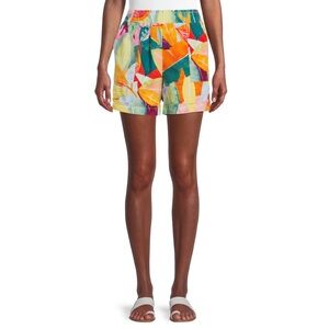 (Sold) NWT linen blend tropical shorts sz L